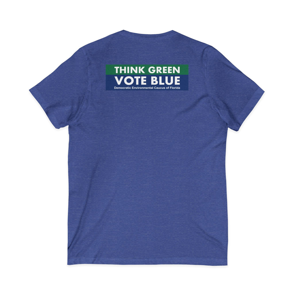 Think Green Vote Blue Tee – V-Neck