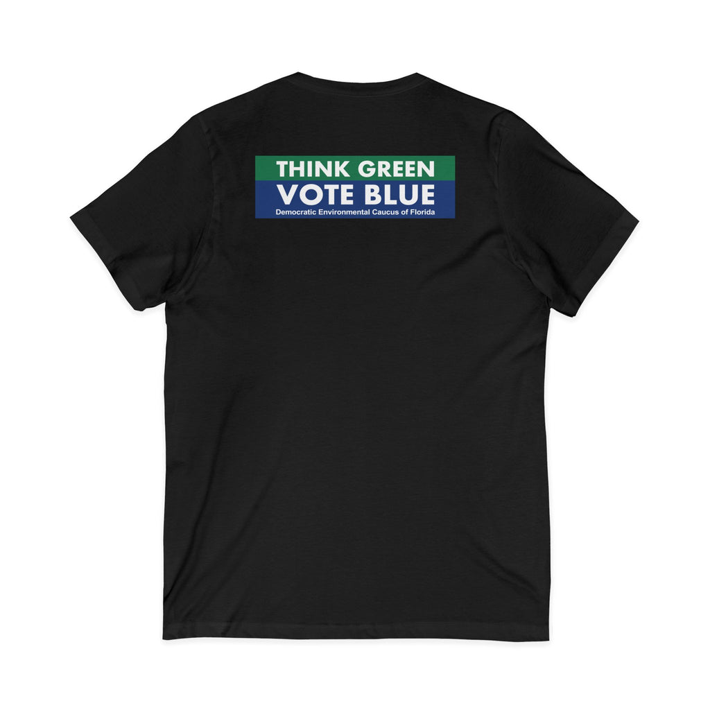 Think Green Vote Blue Tee – V-Neck