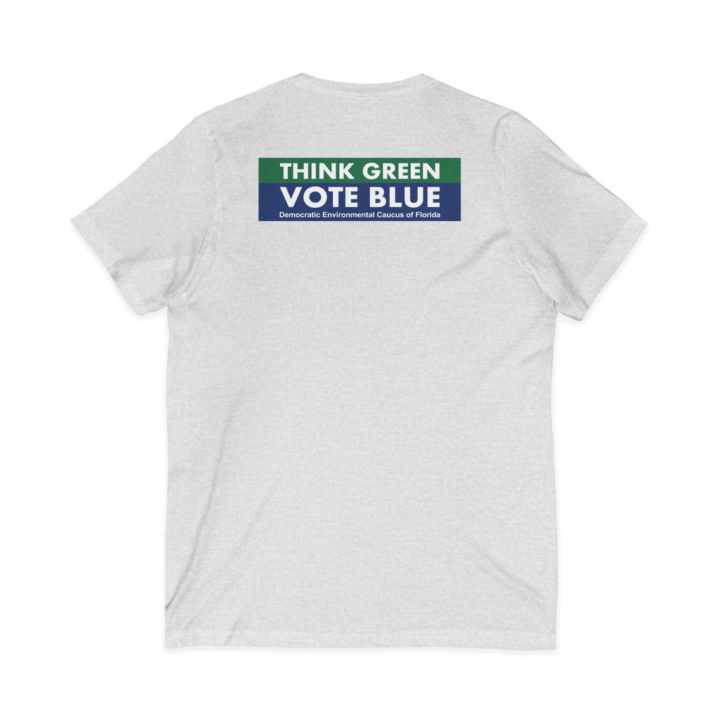 Think Green Vote Blue Tee – V-Neck