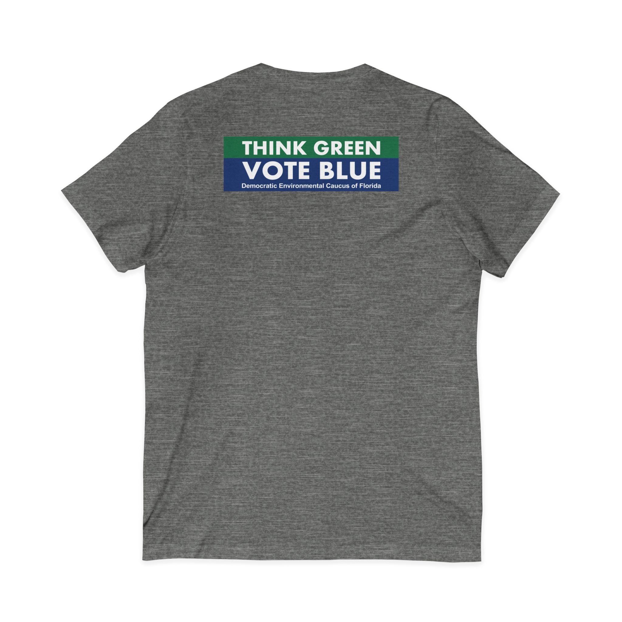 Think Green Vote Blue Tee – V-Neck