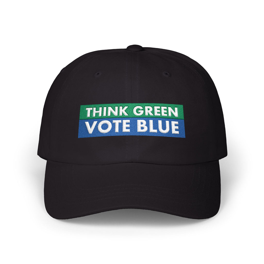 Think Green Vote Blue Dad Cap