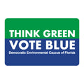 1.75" x 2.75" Die-Cut Vinyl Stickers - "Think Green Vote Blue"